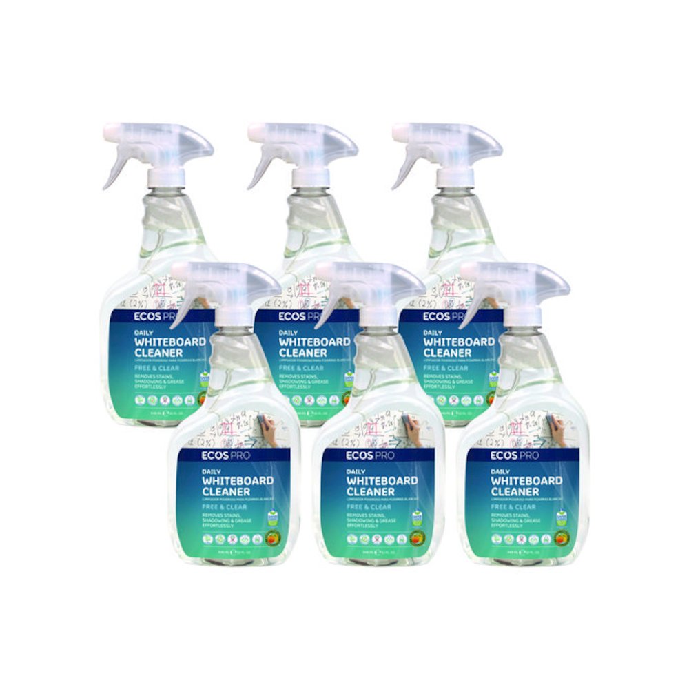 Daily Whiteboard Cleaner, Free and Clear, 32 oz Spray Bottle, 6/Carton. Picture 1