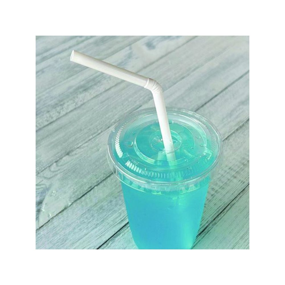 Flexible Wrapped Straws, 7.75", Plastic, White, 500/Pack, 20 Packs/Carton. Picture 9