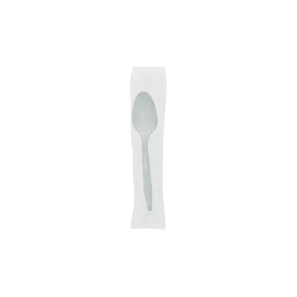 Fieldware Cutlery, Individually Wrapped, Mediumweight Spoon, Plastic, White, 1,000/Carton. Picture 6