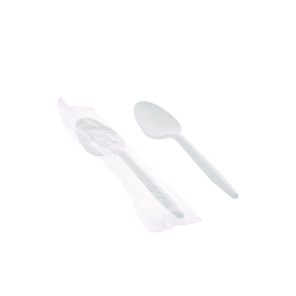 Fieldware Cutlery, Individually Wrapped, Mediumweight Spoon, Plastic, White, 1,000/Carton. Picture 2