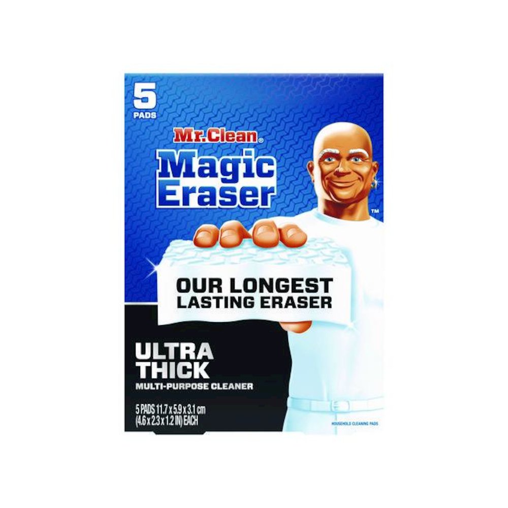 Magic Eraser, Ultra-Thick, 4.6 x 2.3, 1.2" Thick, White, 5/Pack, 2 Packs/Carton. Picture 2