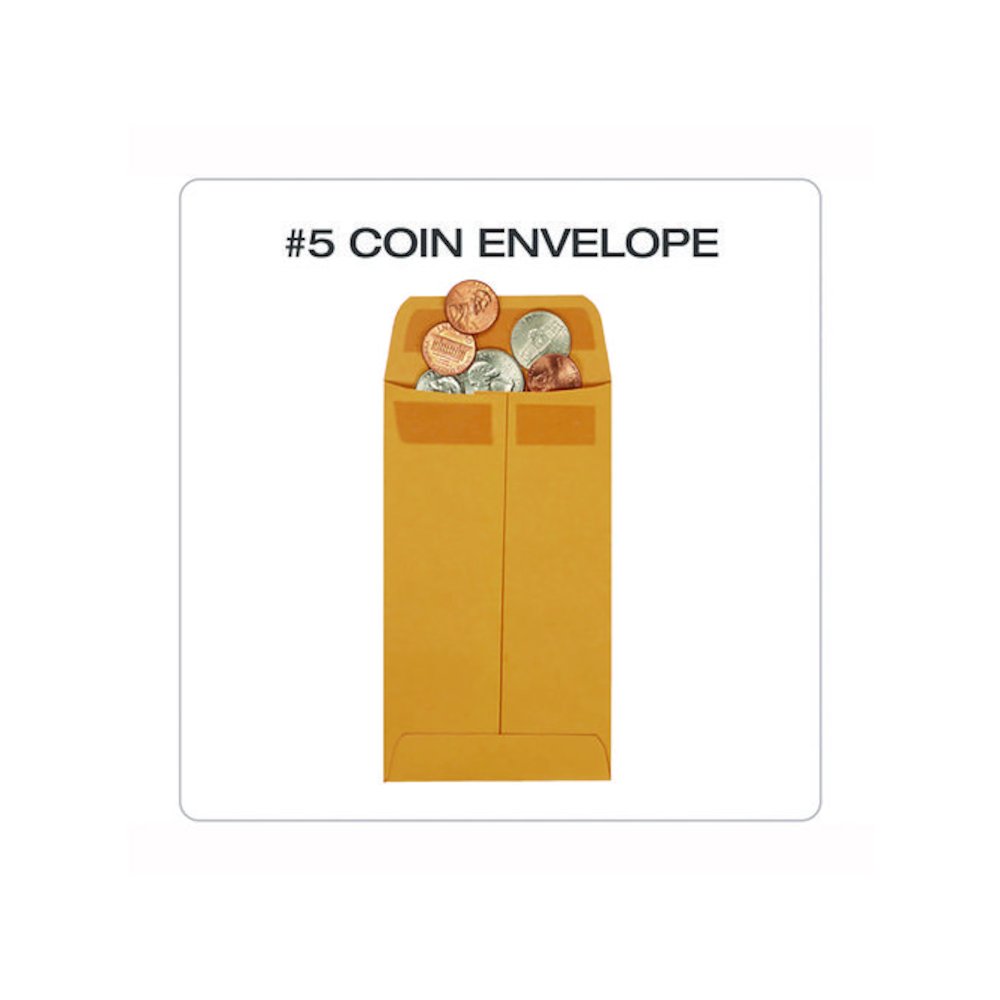 Redi-Seal Coin and Small Parts Envelope, #5, Square Flap, Redi-Seal Adhesive Closure, 3.13 x 5.25, Brown Kraft, 500/Box. Picture 3