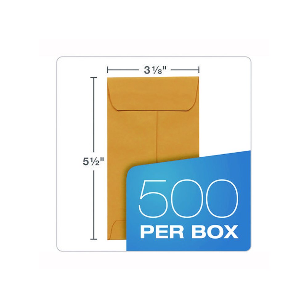 Redi-Seal Coin and Small Parts Envelope, #5, Square Flap, Redi-Seal Adhesive Closure, 3.13 x 5.25, Brown Kraft, 500/Box. Picture 4