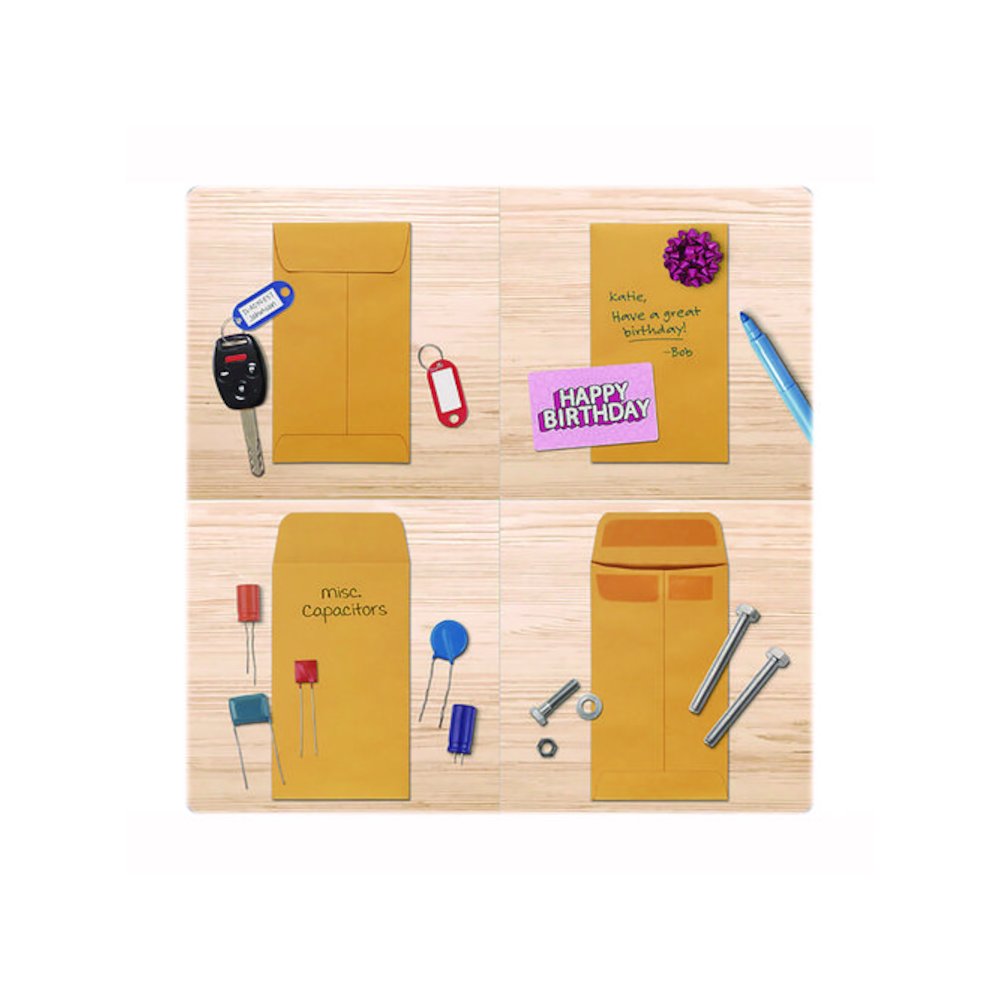 Redi-Seal Coin and Small Parts Envelope, #5, Square Flap, Redi-Seal Adhesive Closure, 3.13 x 5.25, Brown Kraft, 500/Box. Picture 8
