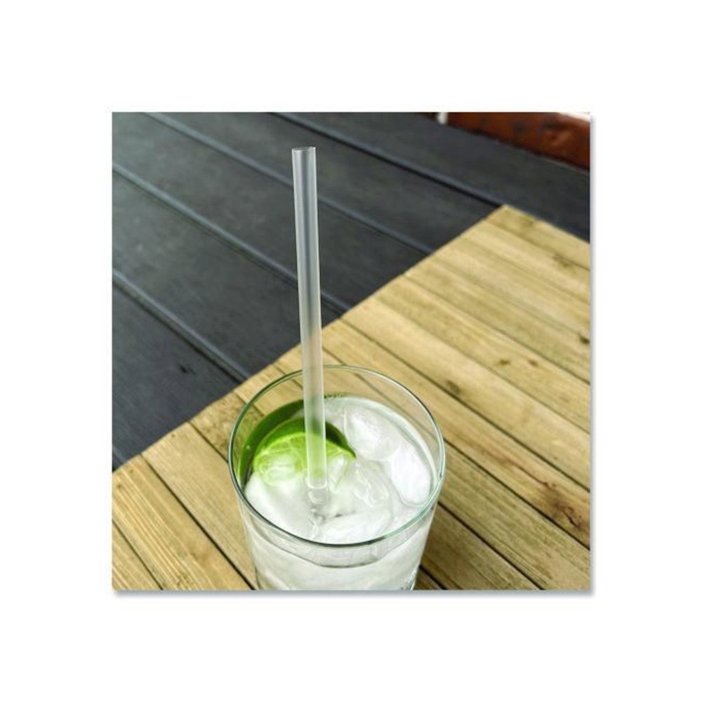Giant Straws, 7.75", Polypropylene, Clear, 150/Pack, 10 Packs/Carton. Picture 3