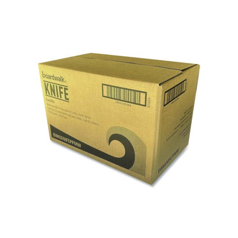 Mediumweight Polypropylene Cutlery, Knife, 5.86", Plastic, White, 1,000/Carton. Picture 4