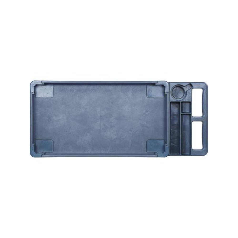 Two-Shelf Utility Cart, Plastic, 2 Shelves, 500 lb Capacity, 17.25" x 40" x 33.5", Gray. Picture 3