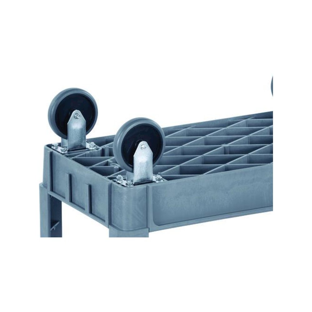 Two-Shelf Utility Cart, Plastic, 2 Shelves, 500 lb Capacity, 17.25" x 40" x 33.5", Gray. Picture 4
