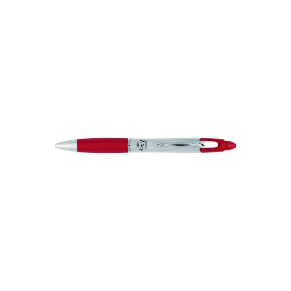 Z-Grip MAX Ballpoint Pen, Retractable, Medium 1 mm, Red Ink, Silver/Red Barrel, 12/Pack. Picture 3