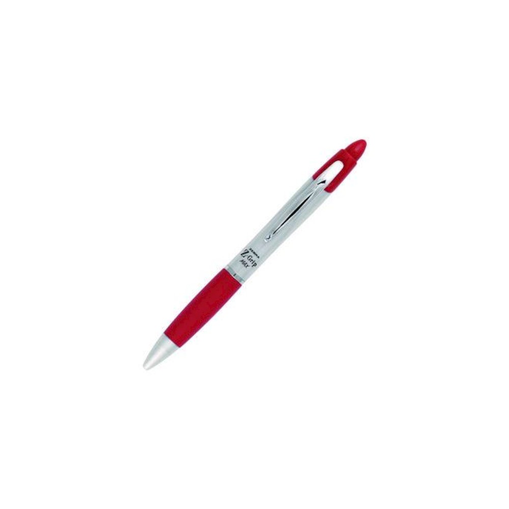 Z-Grip MAX Ballpoint Pen, Retractable, Medium 1 mm, Red Ink, Silver/Red Barrel, 12/Pack. Picture 4