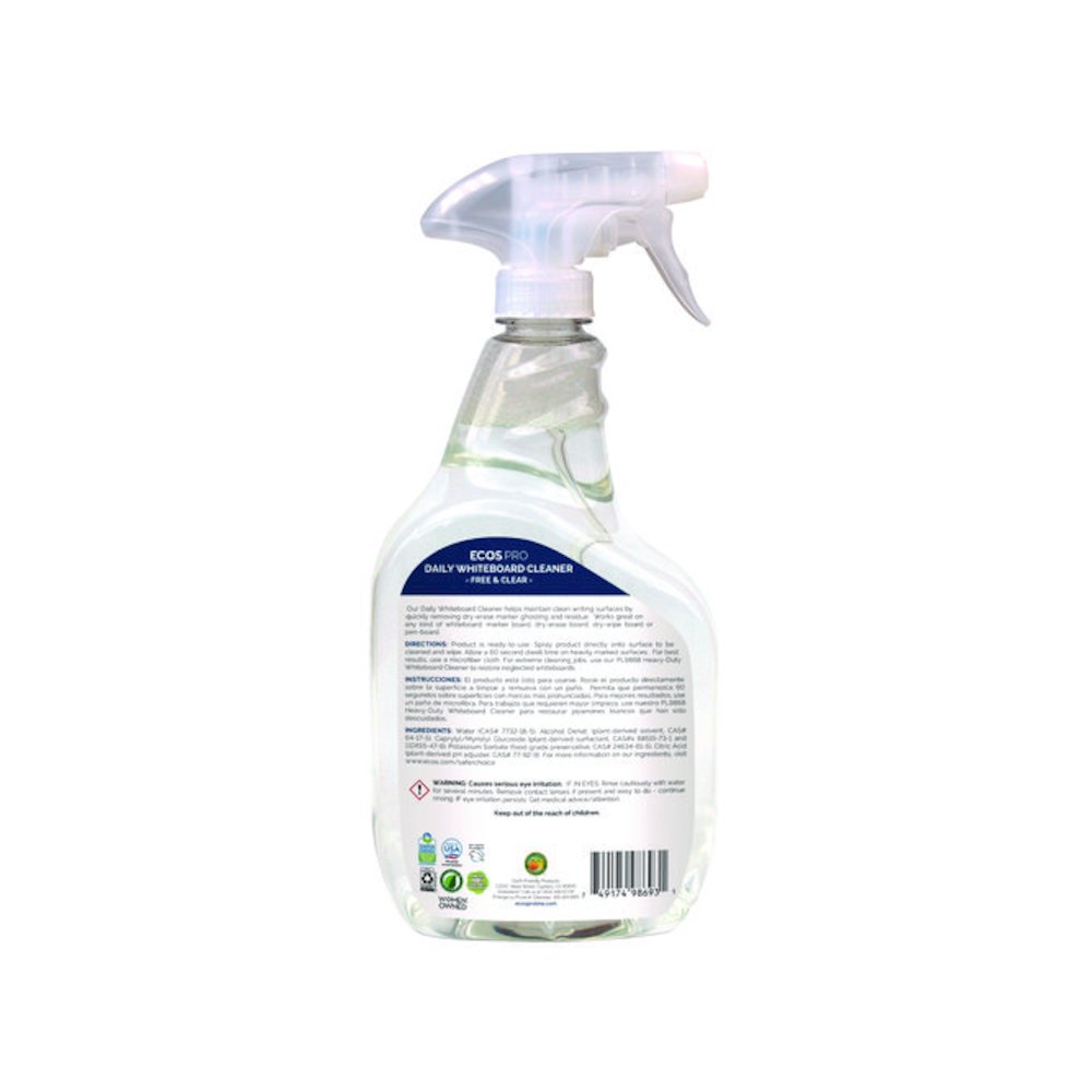 Daily Whiteboard Cleaner, Free and Clear, 32 oz Spray Bottle, 6/Carton. Picture 3