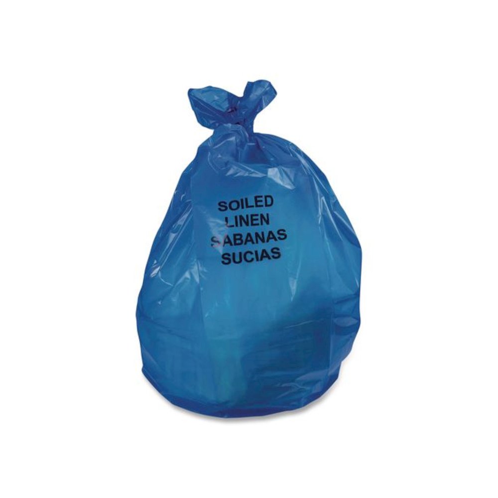 Linear Low Density Health Care Can Liners, Soiled Linen, 30 gal, 1.3 mil, 30" x 43", Blue, 200/Carton. Picture 2