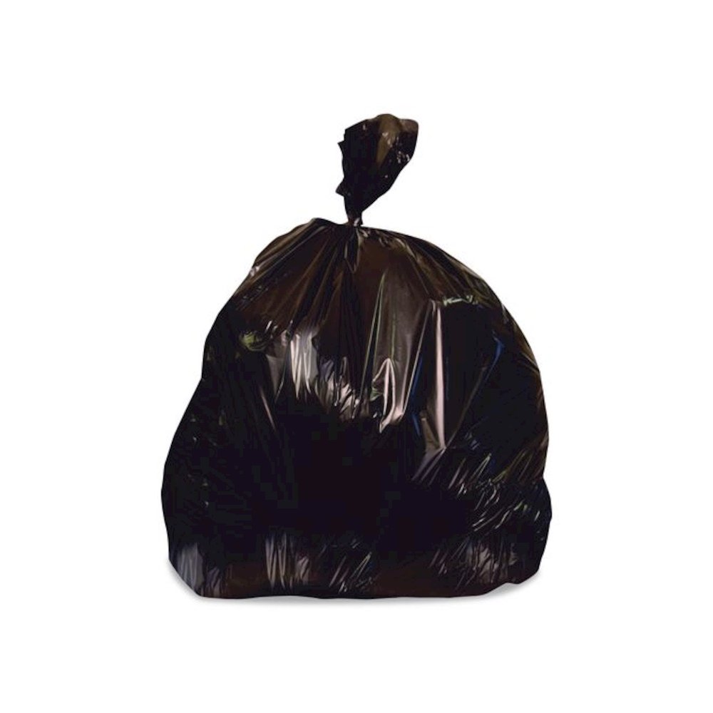 Linear Low-Density Can Liners, 45 gal, 4 mil, 40" x 46", Black, Flat Pack, 50/Carton. Picture 1