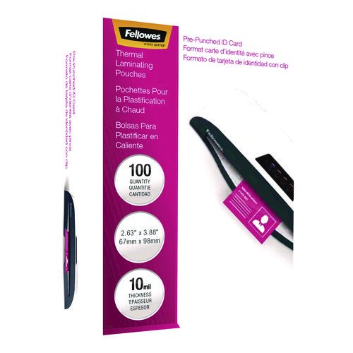 Laminating Pouches, 10 mil, 3.88" x 2.63", Clear Gloss, 100/Pack. Picture 1