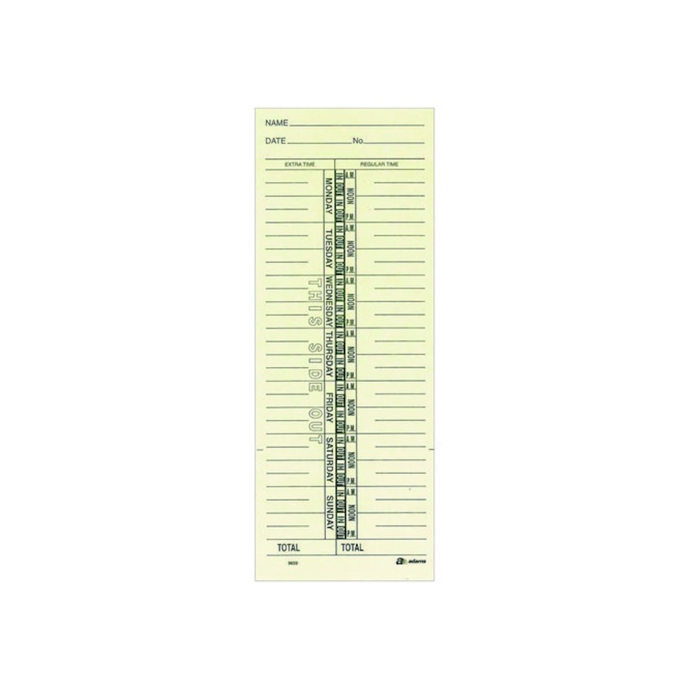 Time Cards for Acroprint, Amano and Lathem Time Clocks, One Side, Weekly, 3.38 x 9, 200/Pack. Picture 1