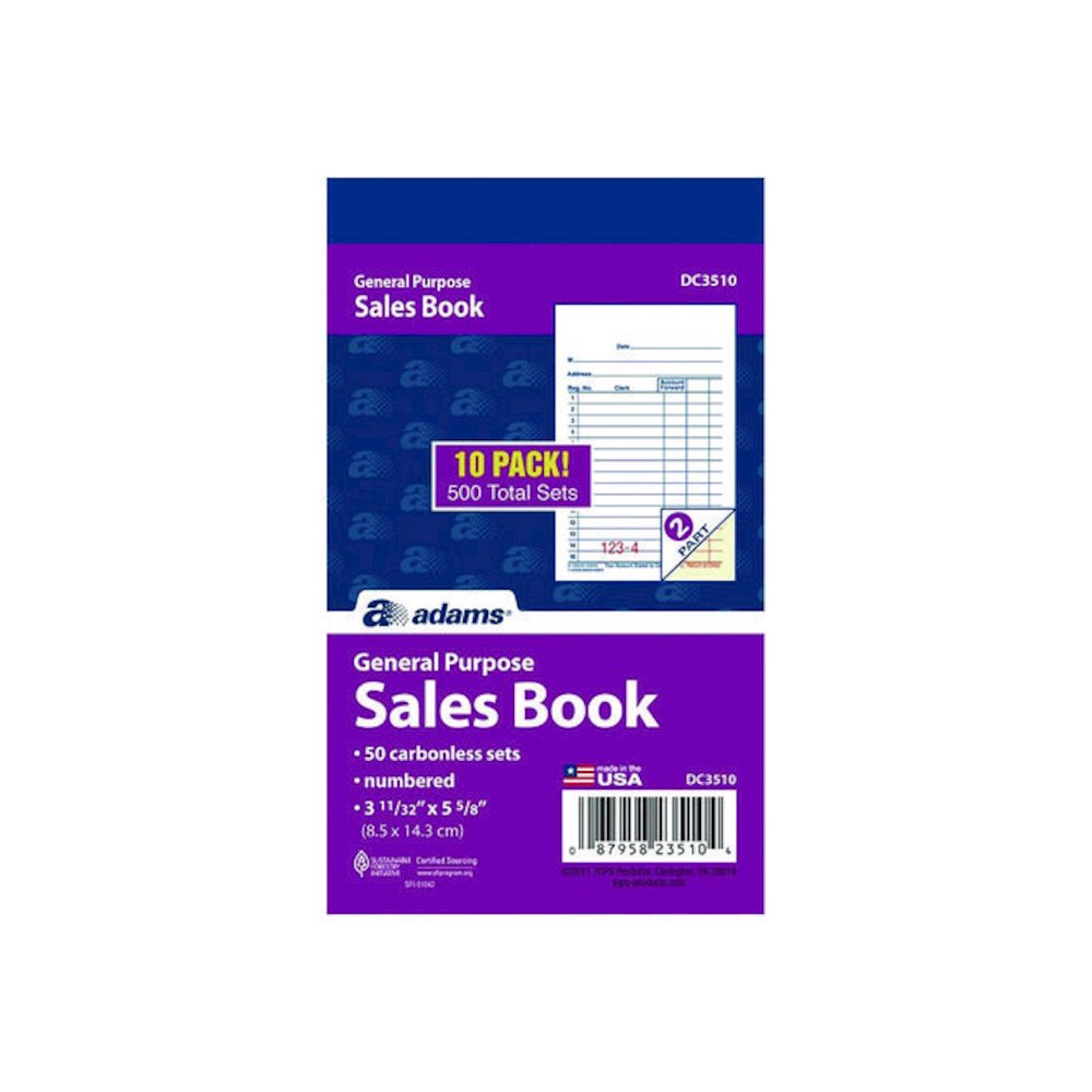 Multipart General-Purpose Sales Pad, Two-Part Carbonless, 3.34 x 5.13, 50 Forms/Pad, 10 Pads/Pack. Picture 2