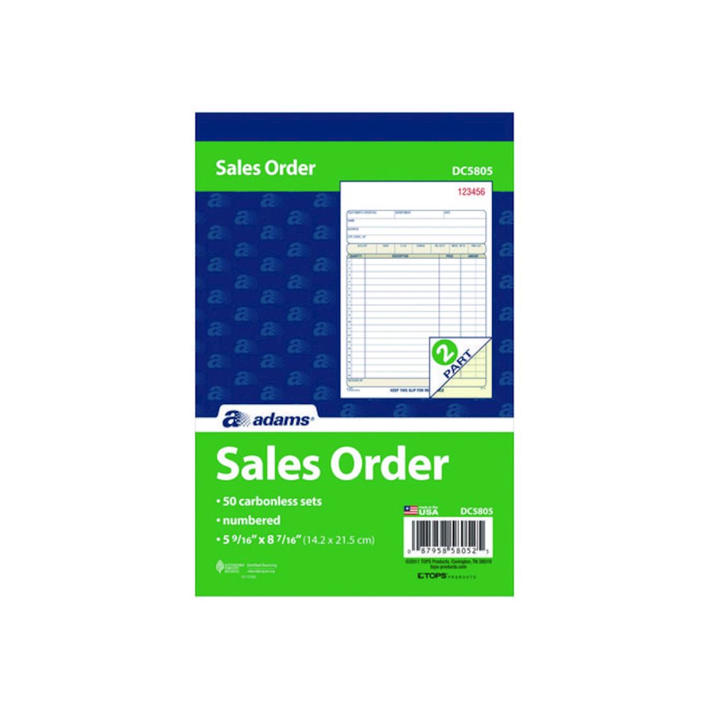 Multipart Sales Order Pad, Two-Part Carbonless, 5.56 x 7.94, 50 Forms/Pad, 10 Pads/Box. Picture 2