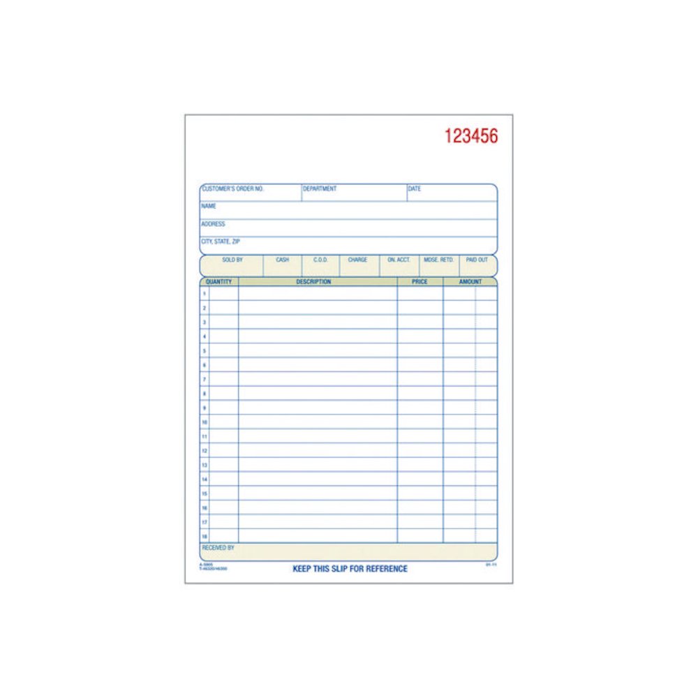 Multipart Sales Order Pad, Two-Part Carbonless, 5.56 x 7.94, 50 Forms/Pad, 10 Pads/Box. Picture 3
