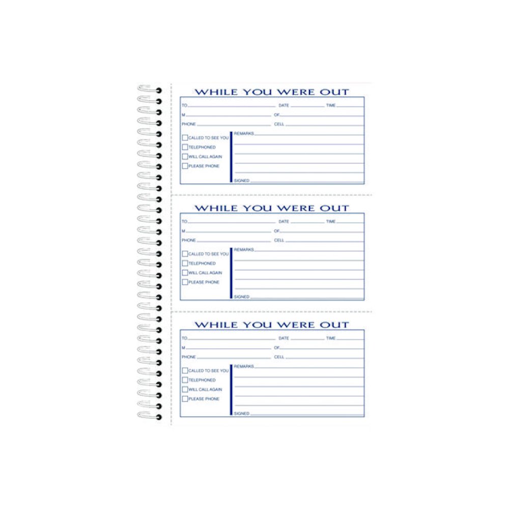 While You Were Out Messages Book, Two-Part Carbonless, 5 x 2.83, 3 Forms/Sheet, 300 Forms Total. Picture 2