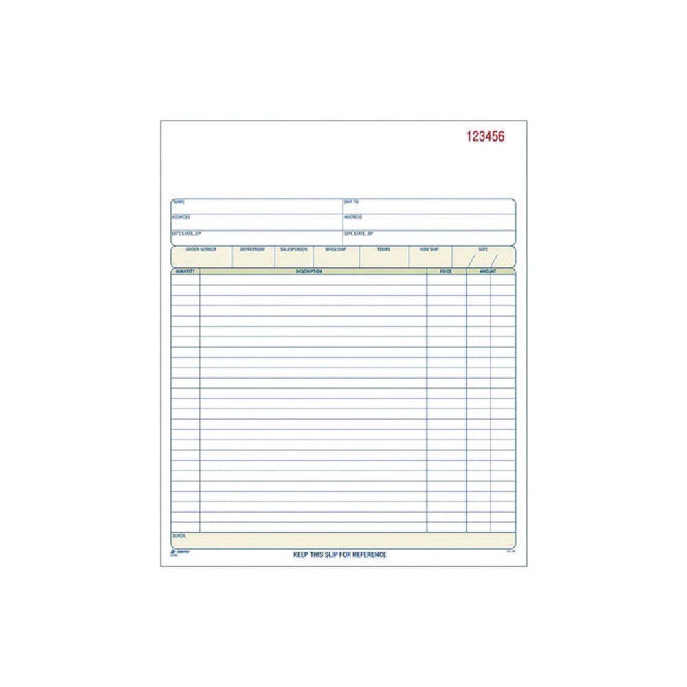 Multipart Sales Order Pad, Three-Part Carbonless, 8.34 x 10.19, 50 Forms Total. Picture 2