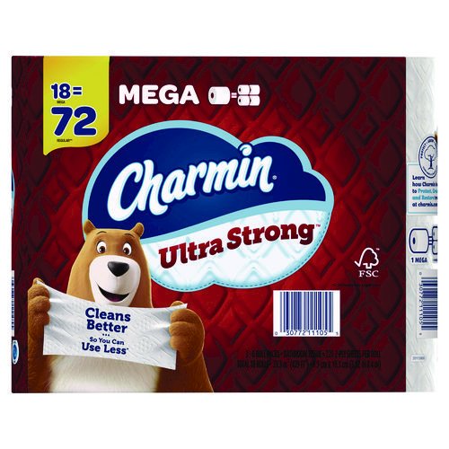 Ultra Strong Bathroom Tissue, Septic Safe, 2-Ply, White, 220 Sheet/Roll, 18/Pack. Picture 6