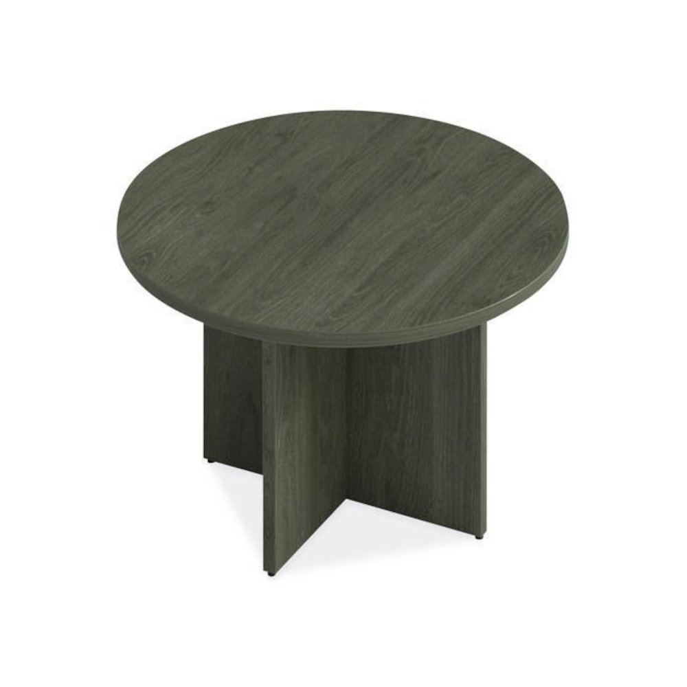 Alera Seville Round Conference Table, Round, 48" Diameter, Walnut. Picture 4