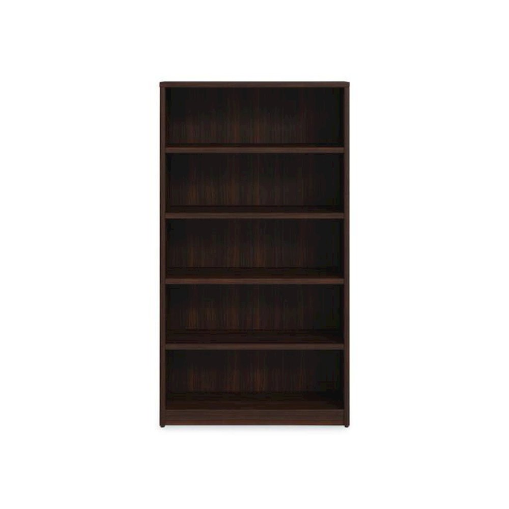 Alera Seville Bookcase, Five-Shelf, 36w x 14d x 65h, Mahogany. Picture 3