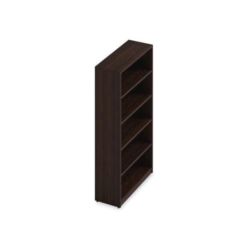 Alera Seville Bookcase, Five-Shelf, 36w x 14d x 65h, Mahogany. Picture 5