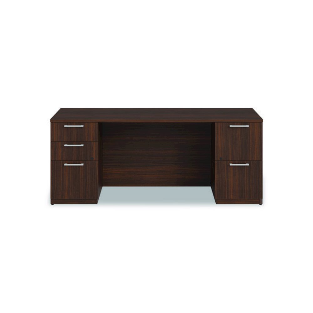 Alera Seville Series Double Pedestal Credenza, 72w x 24d x 29h, Mahogany. Picture 3