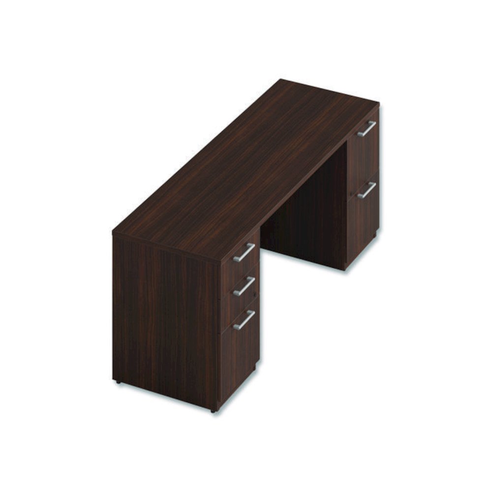 Alera Seville Series Double Pedestal Credenza, 72w x 24d x 29h, Mahogany. Picture 5