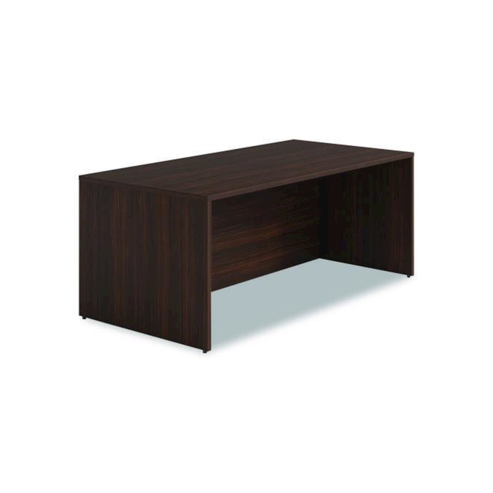 Alera Seville Series Desk Shell, 72" x 36" x 29", Mahogany. Picture 1
