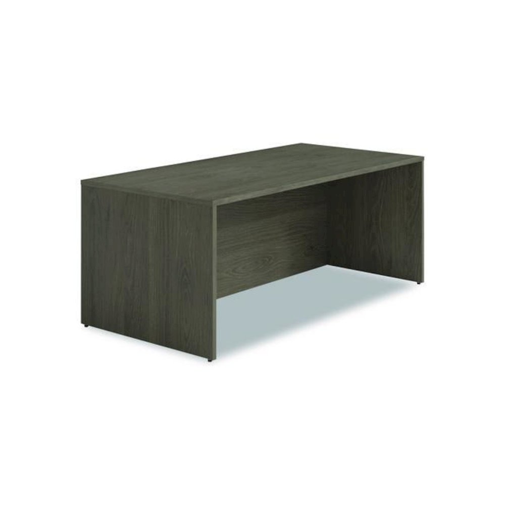 Alera Seville Series Desk Shell, 72" x 36" x 29", Walnut. Picture 1