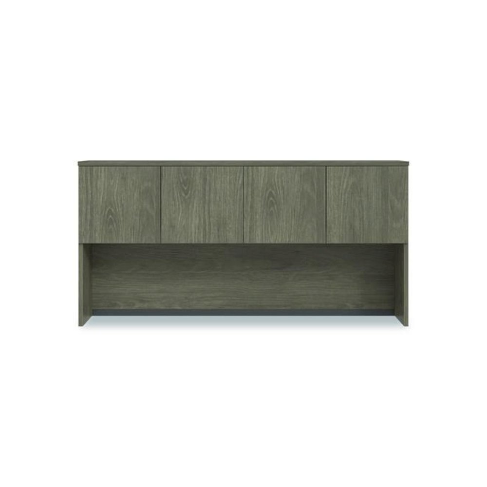 Alera Seville Hutch with Doors, 4 Compartments, 72w x 16d x 36h, Walnut. Picture 3
