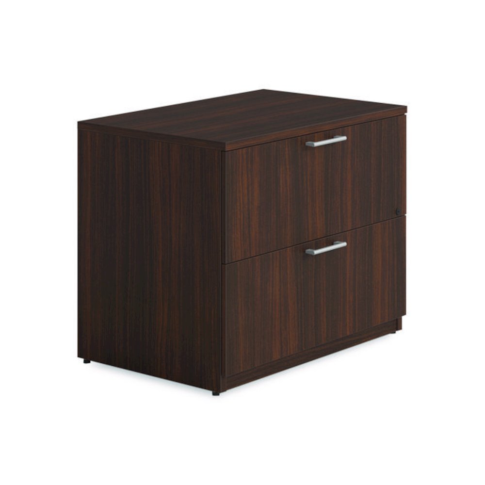 Alera Seville Series Lateral File Cabinet, 2 Legal-Size File Drawers, Mahogany, 36" x 24" x 29". Picture 1