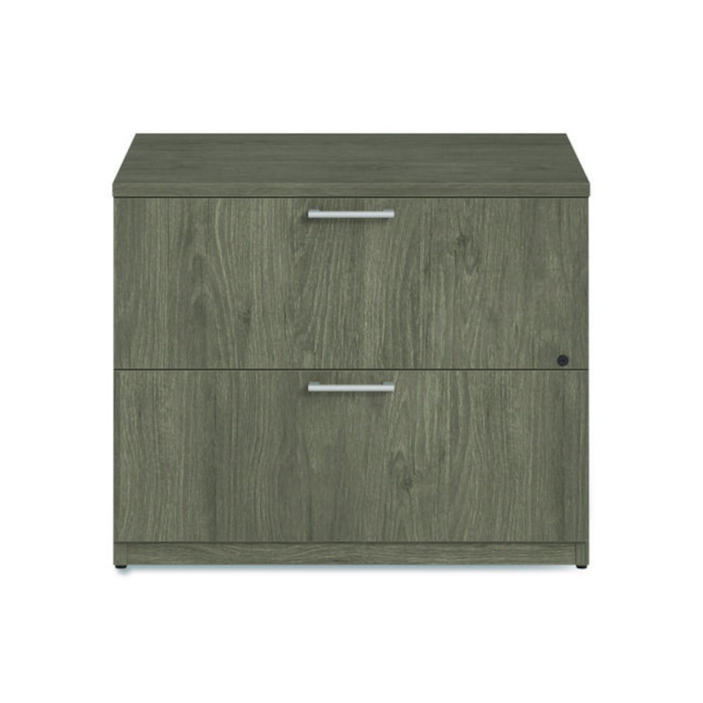 Alera Seville Series Lateral File Cabinet, 2 Legal-Size File Drawers, Walnut, 36" x 24" x 29". Picture 4