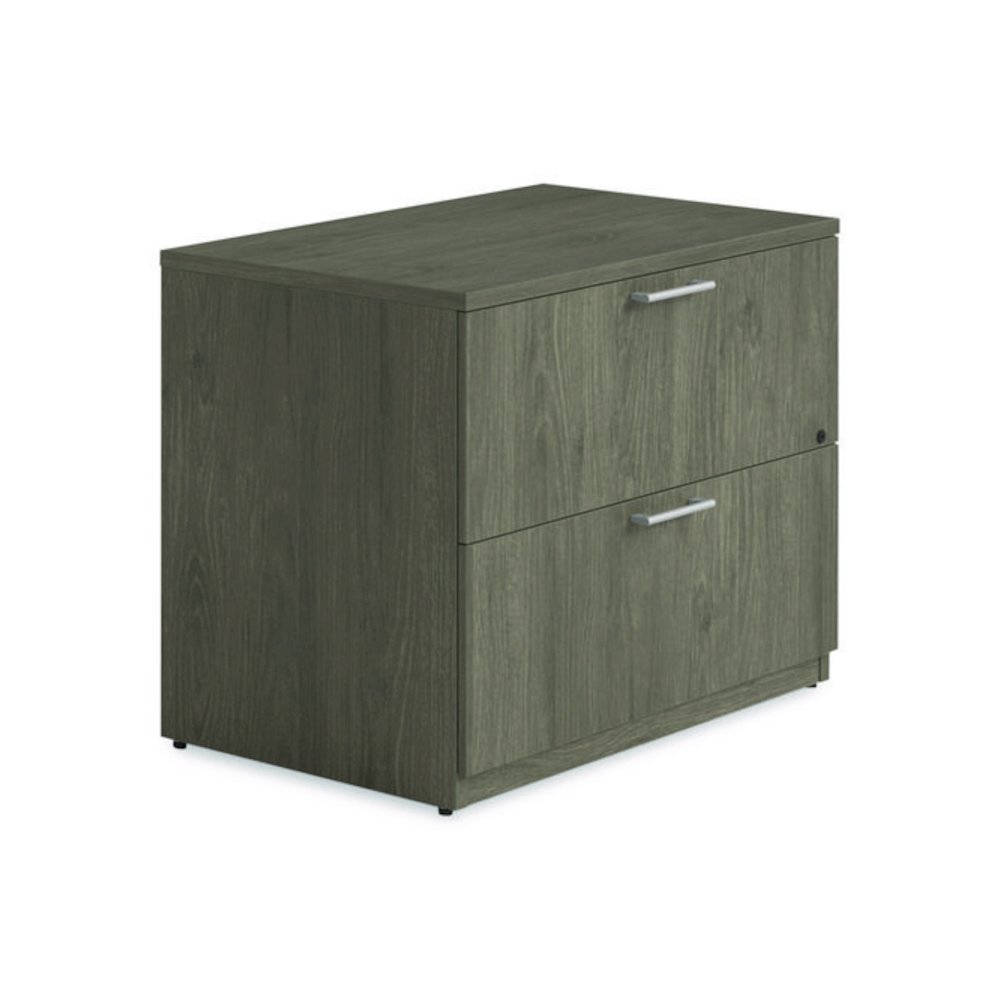 Alera Seville Series Lateral File Cabinet, 2 Legal-Size File Drawers, Walnut, 36" x 24" x 29". Picture 1