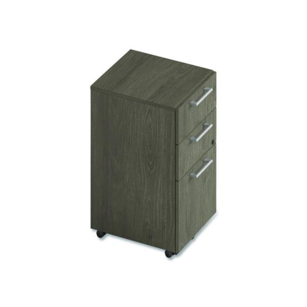 Alera Seville Series Mobile Pedestal, Left/Right, 3-Drawer: Box/Box/File, Legal, Walnut, 15" x 18" x 27". Picture 5