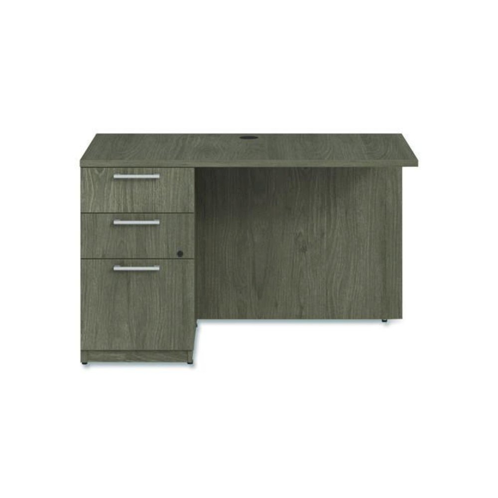 Alera Seville Series Desk Return with Pedestal, Left, 48" x 24" x 29", Walnut. Picture 3