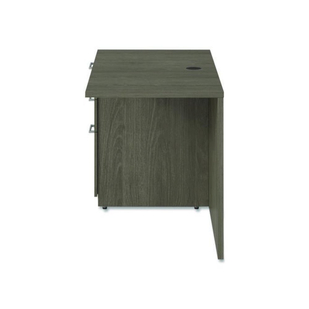 Alera Seville Series Desk Return with Pedestal, Left, 48" x 24" x 29", Walnut. Picture 4