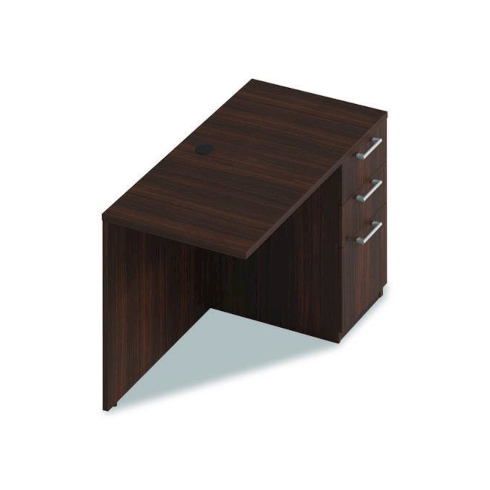 Alera Seville Series Desk Return with Pedestal, Right, 48" x 24" x 29", Mahogany. Picture 5