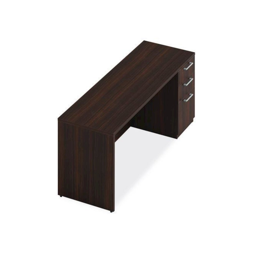 Alera Seville Series Credenza with Pedestal, Right Pedestal, 72w x 24d x 29h, Mahogany. Picture 5