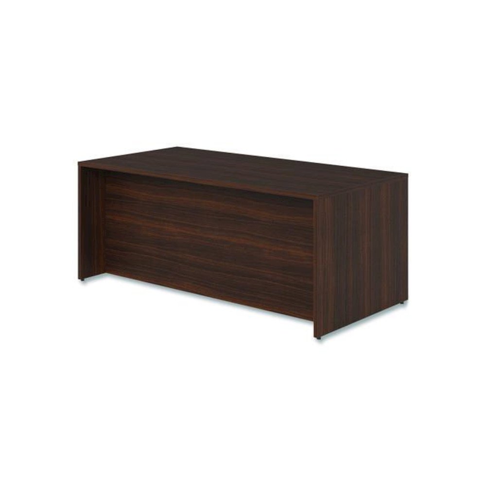 Alera Seville Series Single Pedestal Desk, Left Pedestal, 72" x 36" x 29", Mahogany. Picture 5