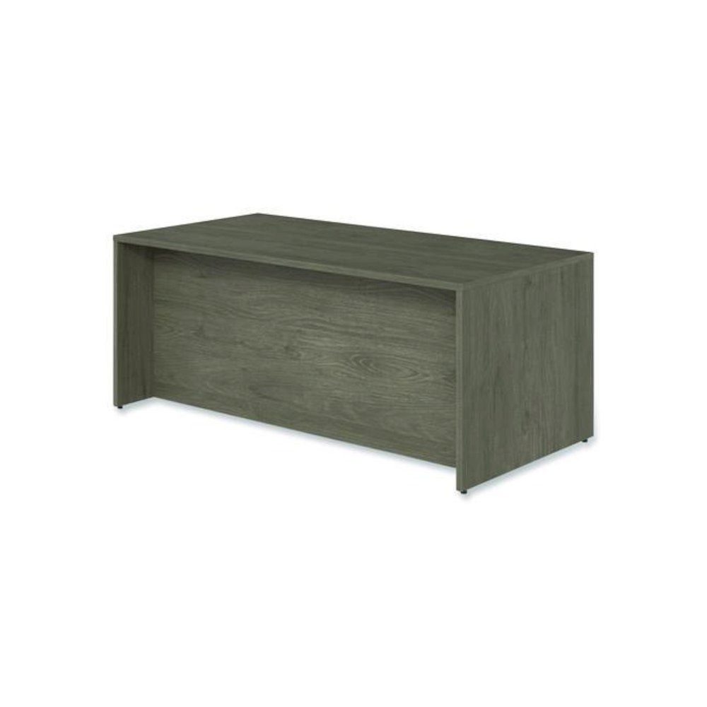Alera Seville Series Single Pedestal Desk, Left Pedestal, 72" x 36" x 29", Walnut. Picture 5