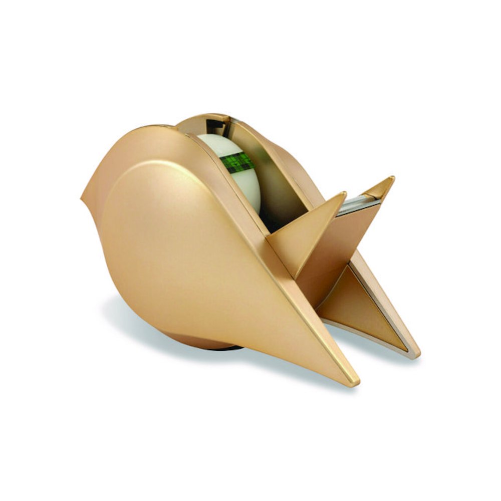 Bird Desktop Tape Dispenser, 1" Core, Metallic Gold. Picture 5