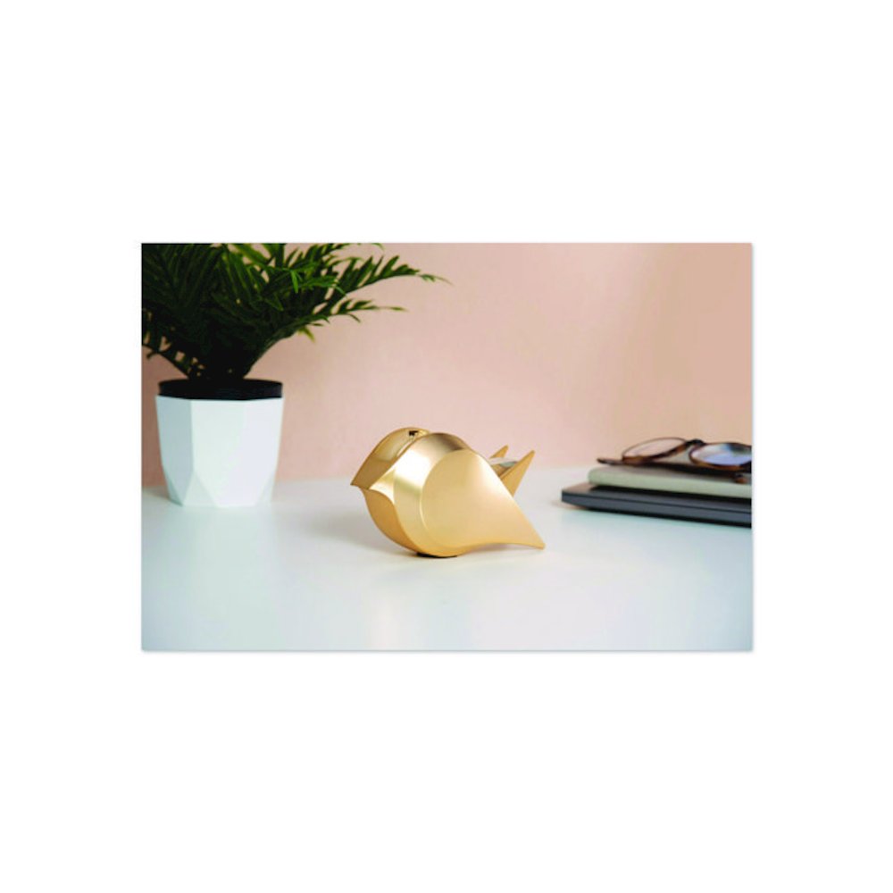 Bird Desktop Tape Dispenser, 1" Core, Metallic Gold. Picture 8