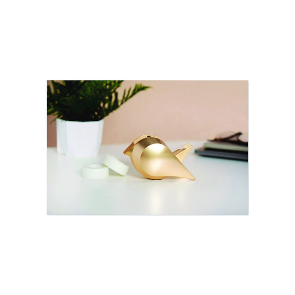 Bird Desktop Tape Dispenser, 1" Core, Metallic Gold. Picture 9