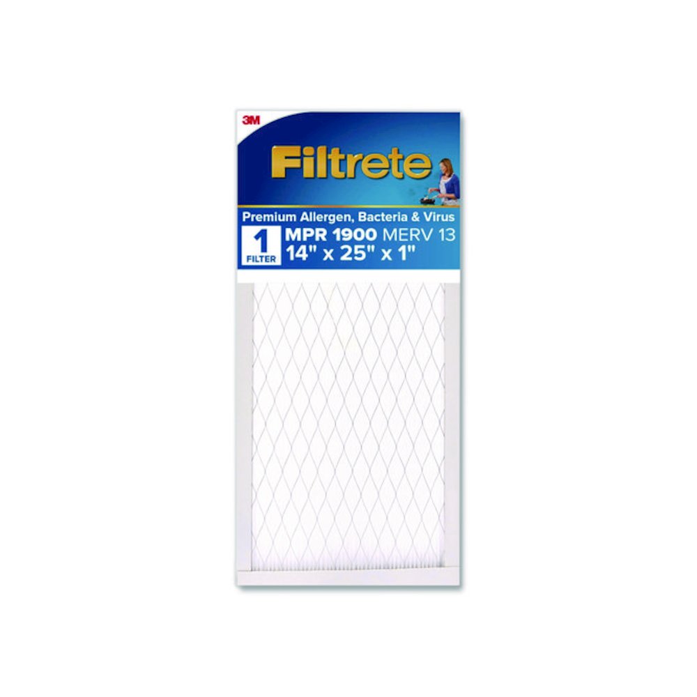Premium Allergen, Bacteria and Virus Air Filter, MERV 13, MPR 1900, 14 x 25, 4/Carton. Picture 1