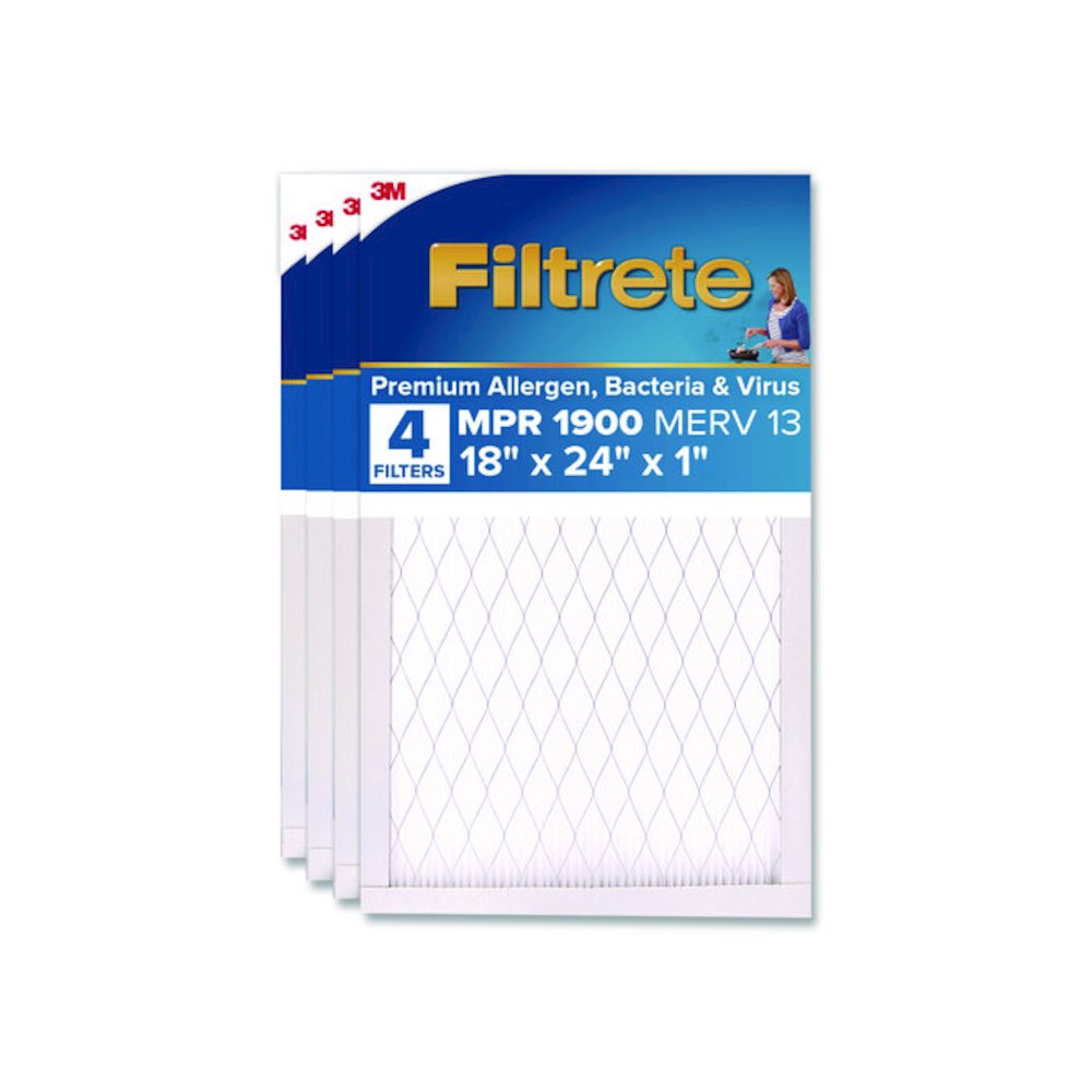 Premium Allergen, Bacteria and Virus Air Filter, MERV 13, MPR 1900, 18 x 24, 4/Carton. Picture 1