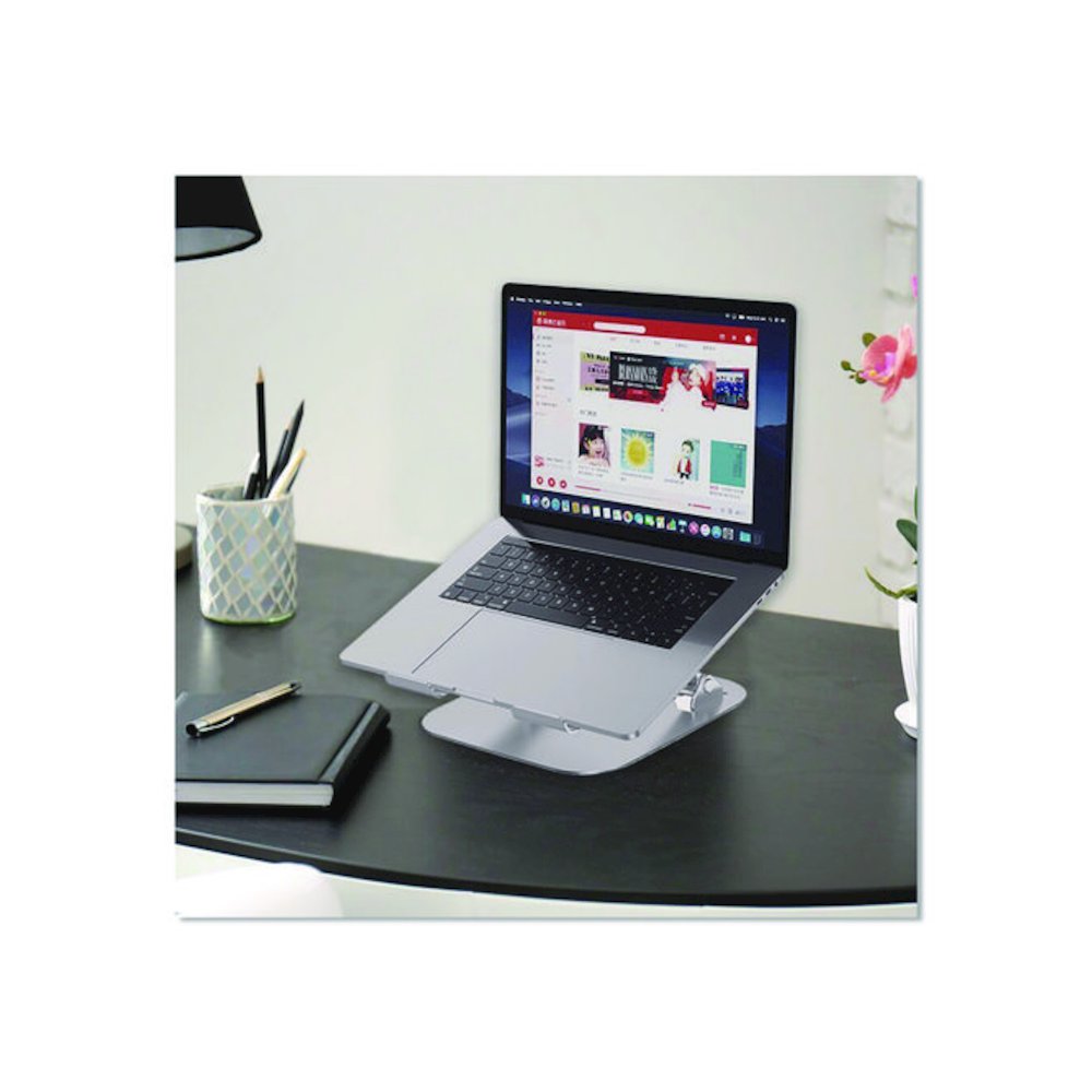 Adjustable Laptop Riser Stand, 10.62" x 9" x 1.5" to 5", Silver. Picture 4