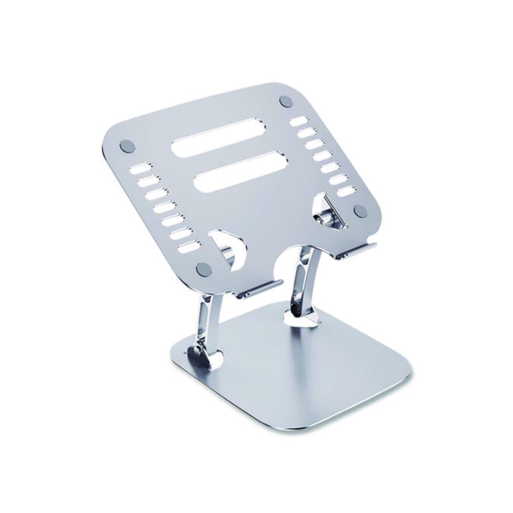 Adjustable Laptop Riser Stand, 10.62" x 9" x 1.5" to 5", Silver. Picture 1